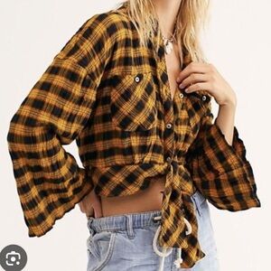 Free people Sakura plaid top